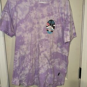 Purple Tie Dye Graphic Tee Size Large Beach Surf Aesthetic Cotton T-Shirt